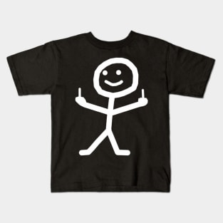 Stick Figure With Middle Finger Kids T-Shirt